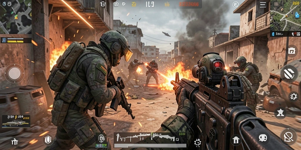 Screenshot utama <strong>333666</strong> menampilkan aksi adrenalin tinggi dalam pertempuran FPS.