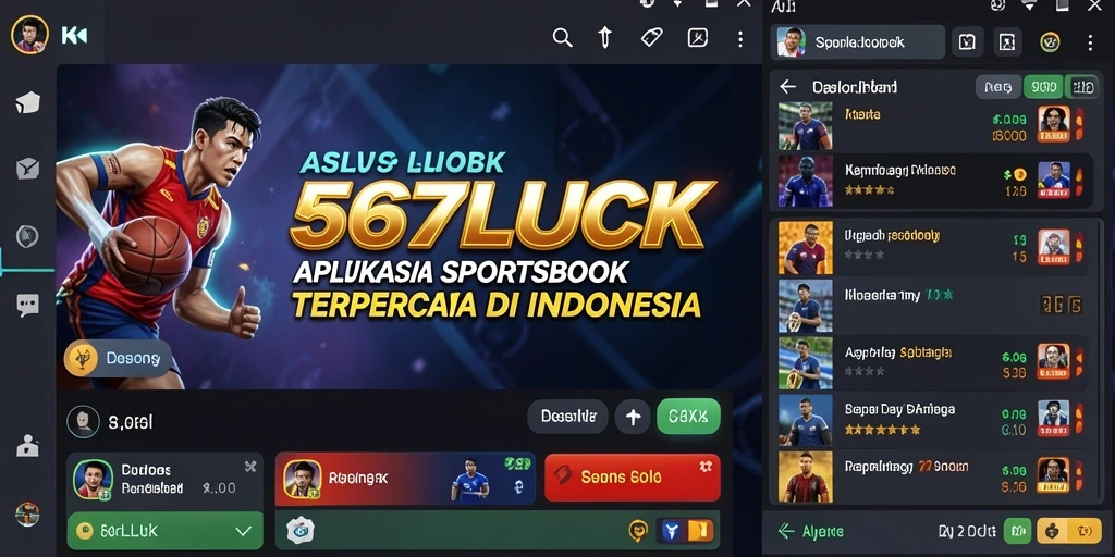 Tampilan antarmuka apps 567LUCK yang user-friendly saat bermain sportsbook.