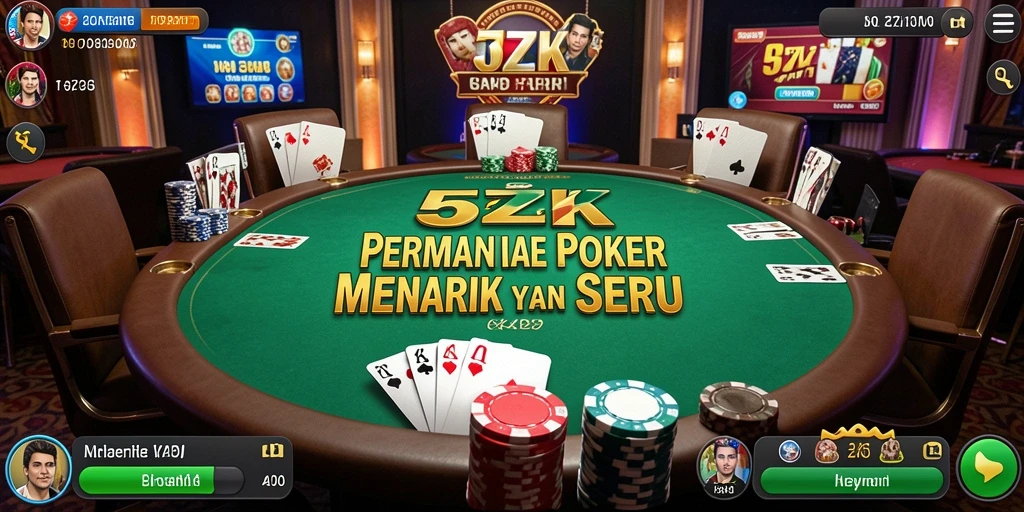 Tampilan gameplay poker yang seru dan menegangkan di 5ZK.
