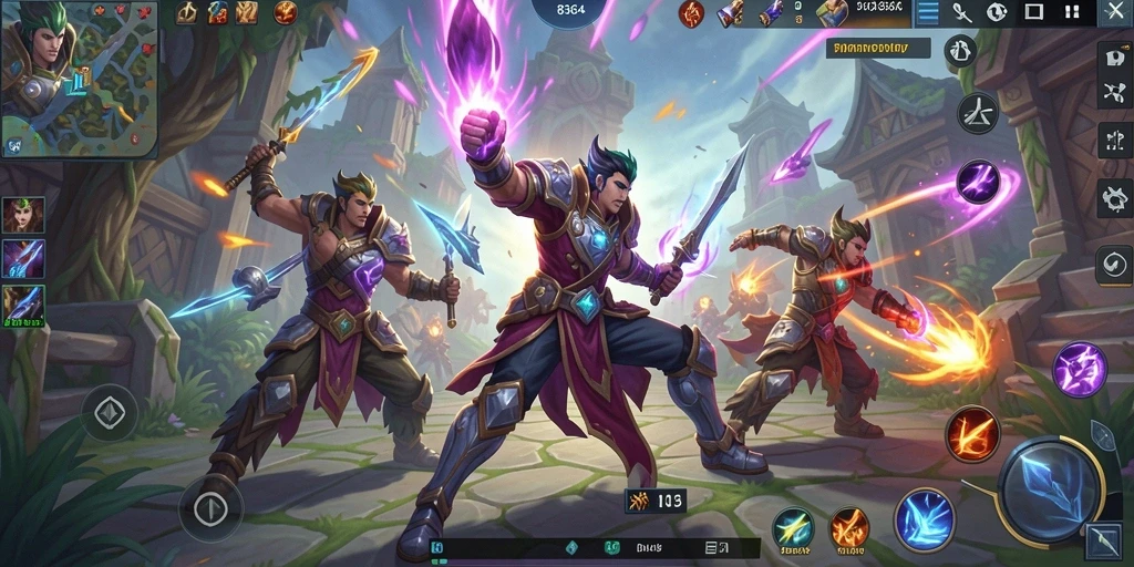 Tampilan gameplay epik pada 8364 saat pertarungan berlangsung.