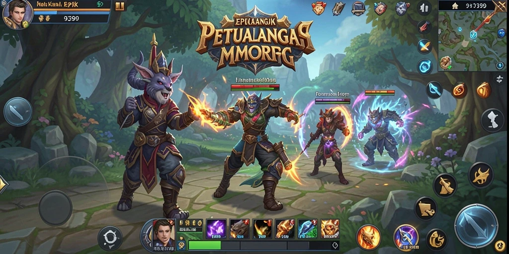 Gameplay seru dan mendebarkan di dunia 9399 yang megah.