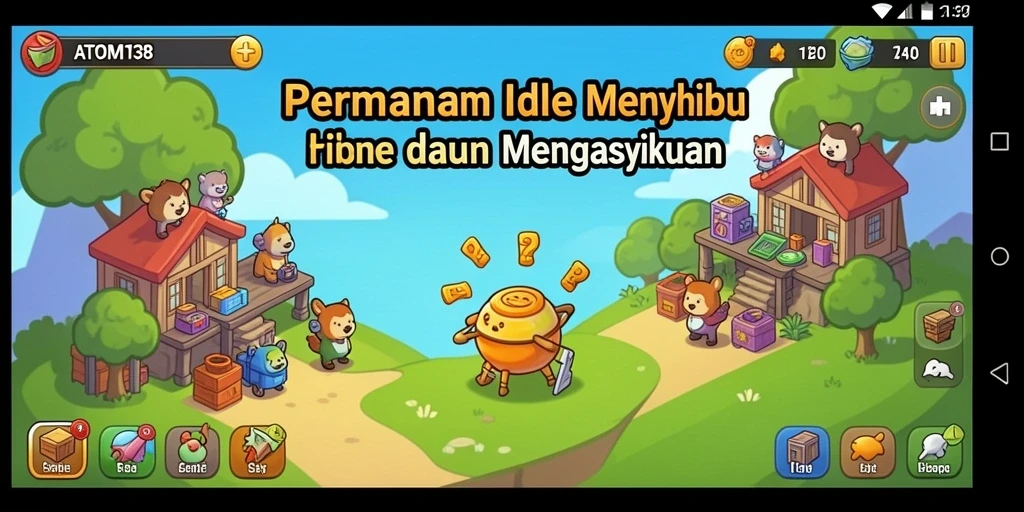 Tampilan gameplay ATOM138 yang menarik dan sederhana.