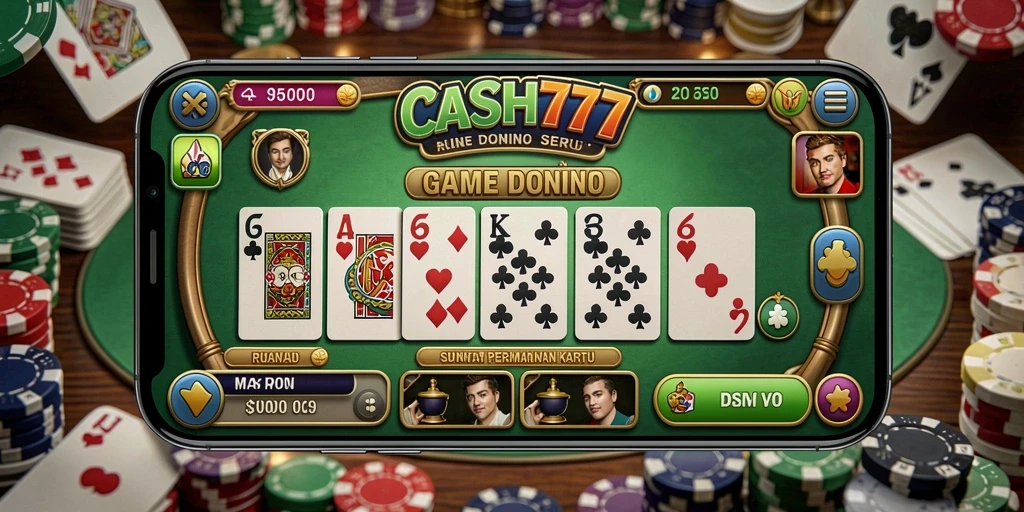 Tampilan gameplay menarik dari CASH777 dengan kartu domino.