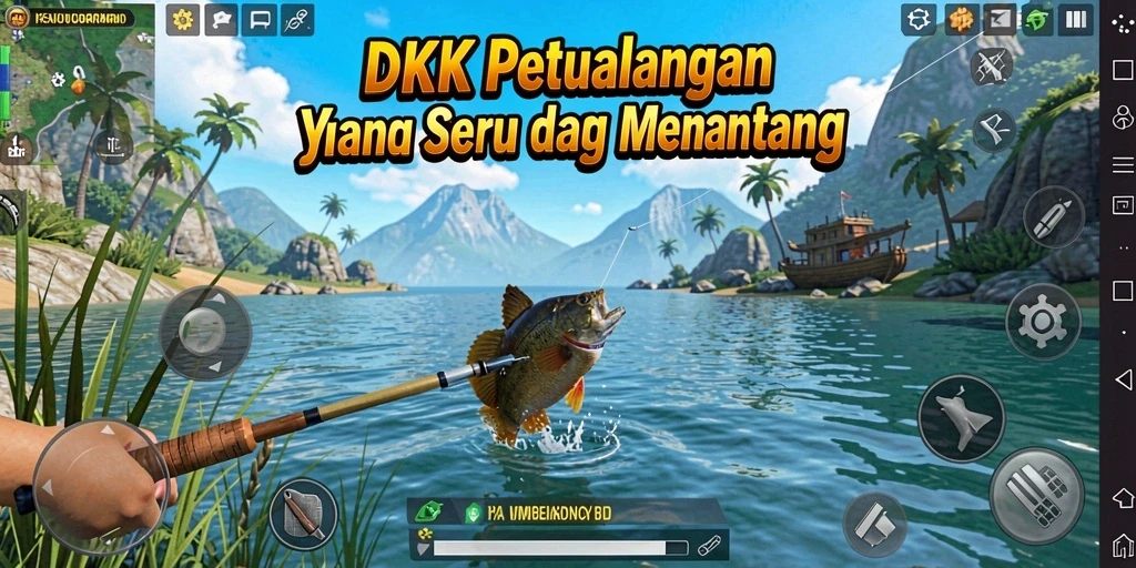 Gameplay DKK yang seru di tengah pemandangan laut yang indah.
