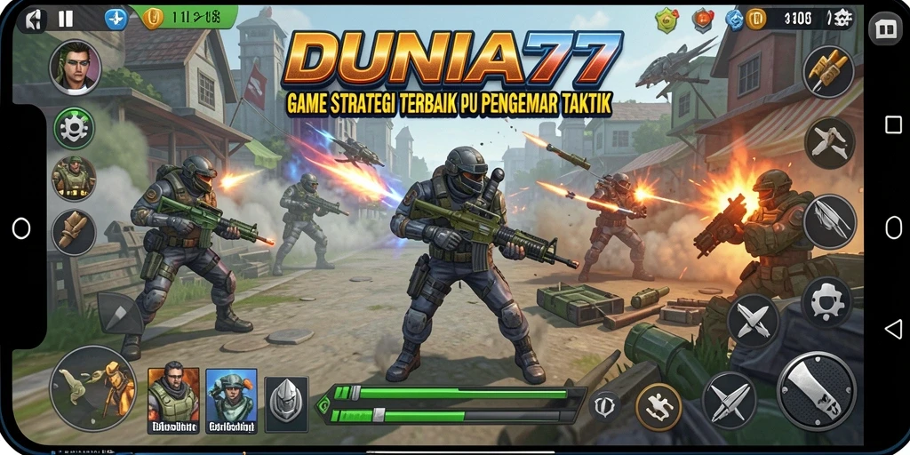 Tampilan gameplay DUNIA77 menunjukkan taktik dan aksi strategis yang mendebarkan