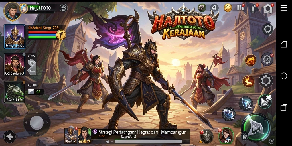 Tampilan gameplay HAJITOTO menunjukkan pertempuran strategi yang menegangkan.