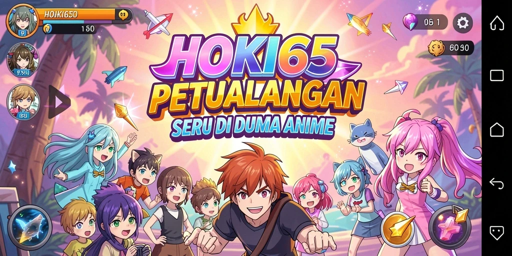 Tampilan gameplay HOKI65 yang penuh warna dan interaktif.