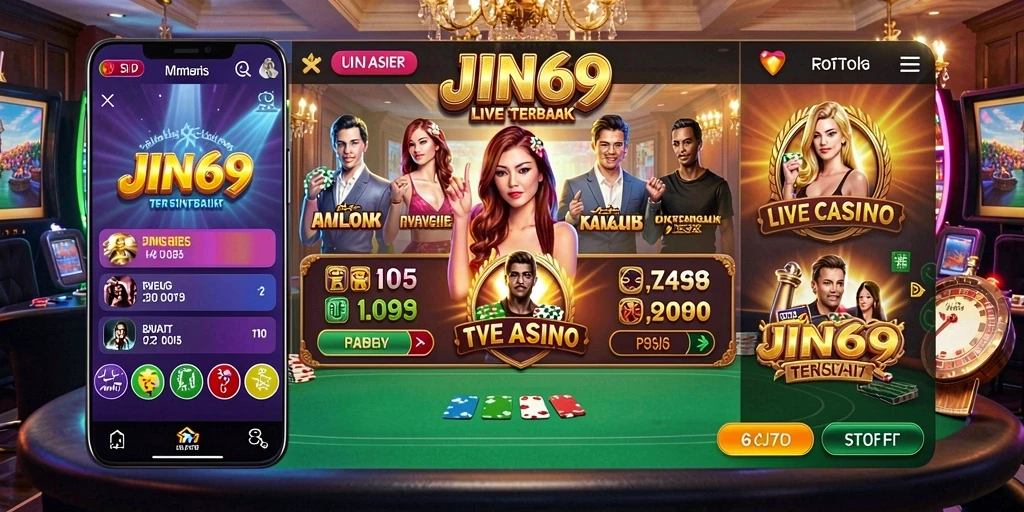 Tampilan gameplay JIN69 yang mendebarkan dalam lingkungan Live Casino.