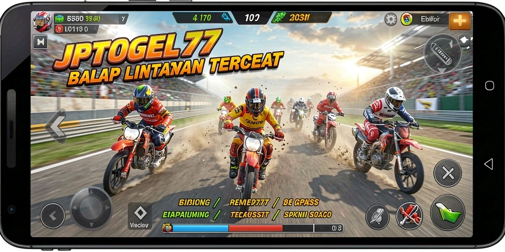 Tampilan gameplay seru dari JPTOGEL77 dengan balapan yang mendebarkan.