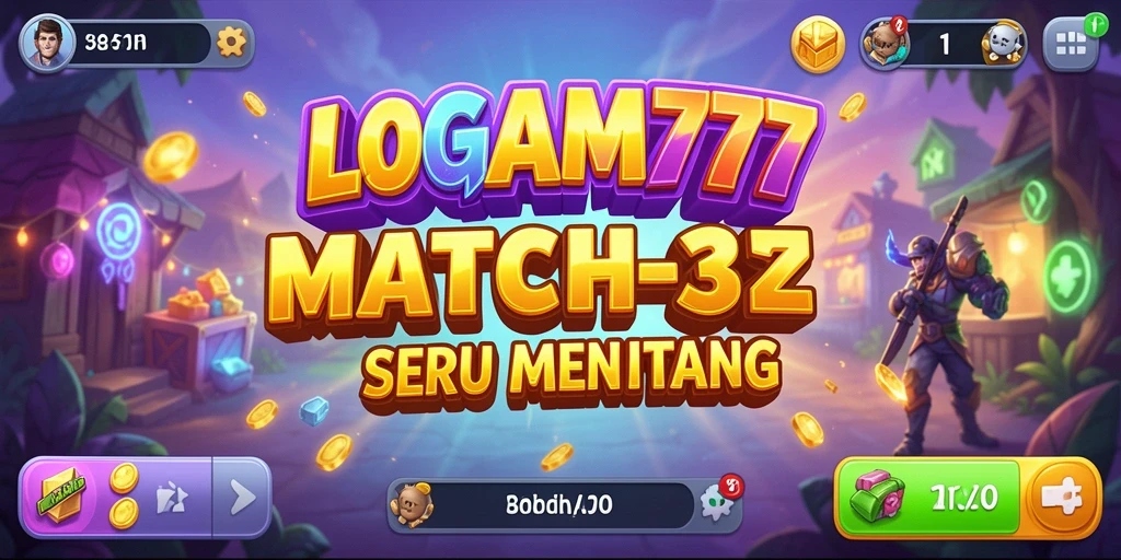 Tangkapan layar LOGAM777 menampilkan gameplay Match-3 yang seru.