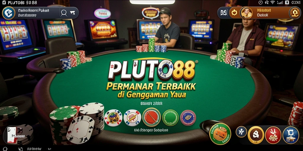Tangkapan layar utama dari gameplay poker di PLUTO88 yang menampilkan suasana kompetitif.