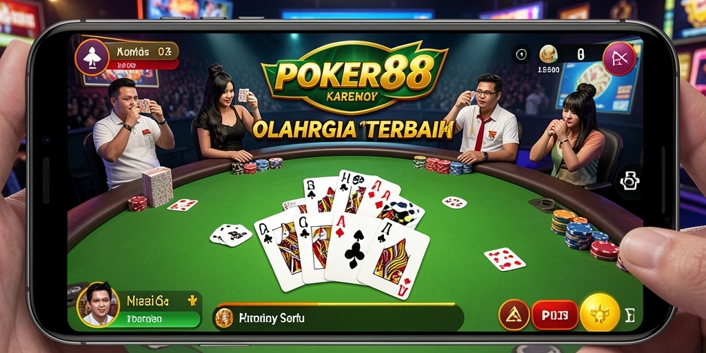 Tampilan gameplay POKER88 yang menegangkan dan kompetitif.