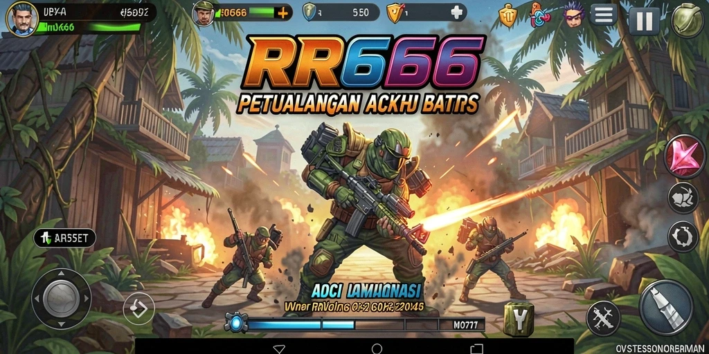 Tampilan gameplay RR666 yang mendebarkan saat karakter bertarung.