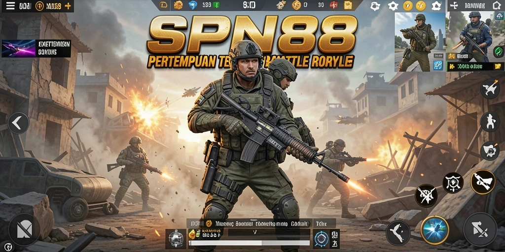 Tampilan gameplay SPN88 yang mendebarkan dalam pertempuran Battle Royale.