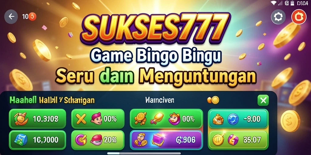 Tampilan gameplay Bingo yang seru di SUKSES777.