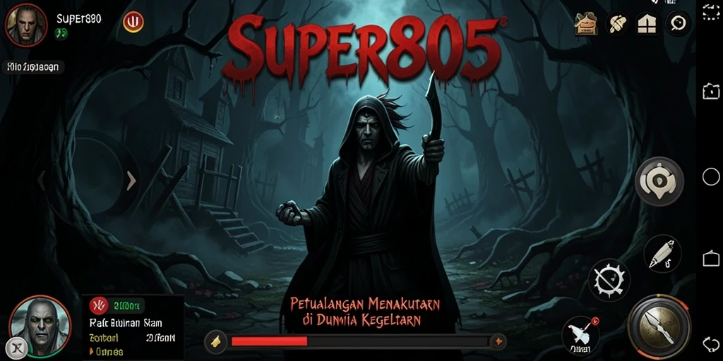 Tampilan gameplay SUPER805 yang menegangkan dan menyeramkan.