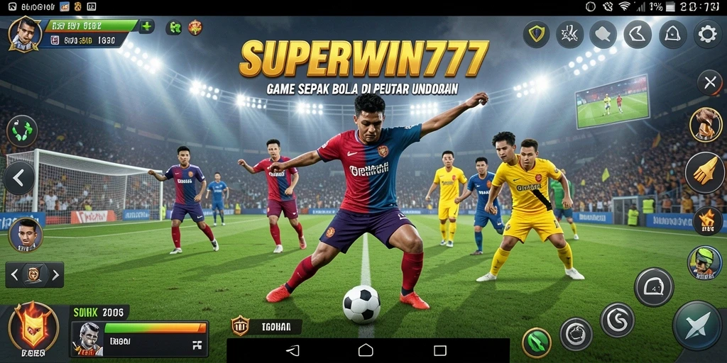 Tampilan gameplay menarik dari SUPERWIN777 dengan aksi sepak bola nyata.