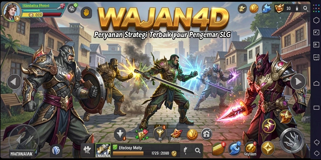 Tangkapan layar WAJAN4D menampilkan aksi pertempuran seru dalam permainan strategi.